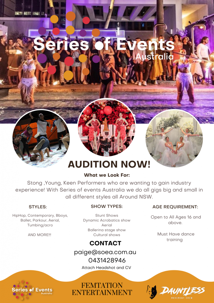 Series Of Events Australia Auditions Dance Life